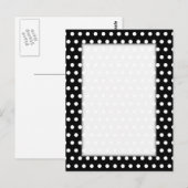 Schwarz und Weiß Polka Dot Muster. Spotty. Postkarte (Vorne/Hinten)