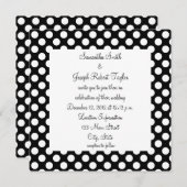Schwarz und Weiß Polka Dot Wedding Einladung (Vorne/Hinten)