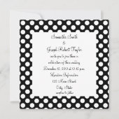 Schwarz und Weiß Polka Dot Wedding Einladung (Vorderseite)