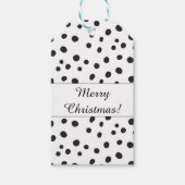 Schwarz und Weiß Polka Dots Frohe Weihnachten Geschenkanhänger (Vorderseite)
