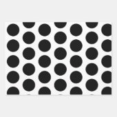 Schwarz und Weiß Polka Dots Happy Birthday Geschenkpapier Set (Vorderseite 3)