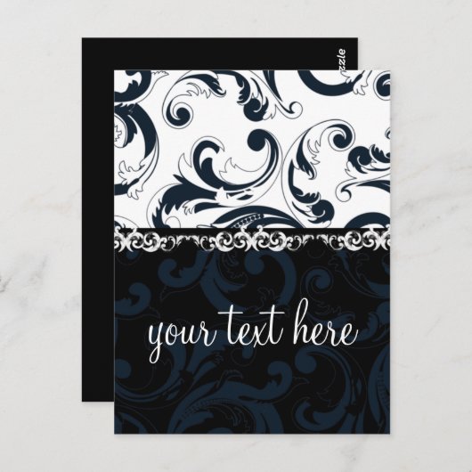 Schwarz und Weiß Postkarte (Vorne/Hinten)