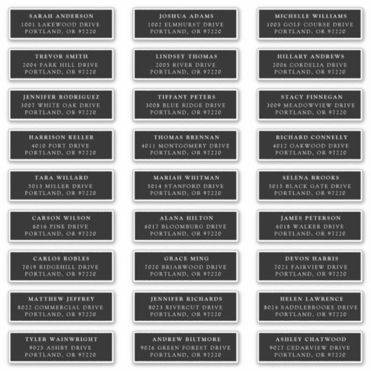 Schwarz und Weiß | Private Guest Address Labels (Vorderseite)