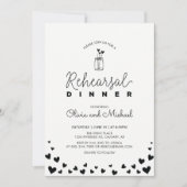 Schwarz und Weiß | Probe im Herzen Einladung (Vorderseite)