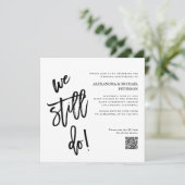 Schwarz und Weiß | QR-Code und Foto-Verlängerung Einladung (Stehend Vorderseite)