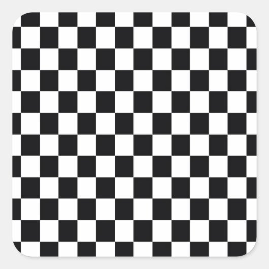 Schwarz und Weiß Quadratischer Aufkleber (Vorderseite)