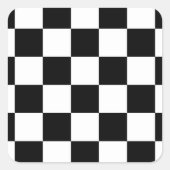 Schwarz und Weiß Quadratischer Aufkleber (Vorderseite)