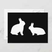 Schwarz und Weiß Rabbits Postcard - Anpassbar! Postkarte (Vorne/Hinten)