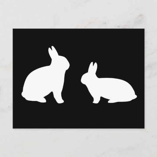 Schwarz und Weiß Rabbits Postcard - Anpassbar! Postkarte (Vorderseite)