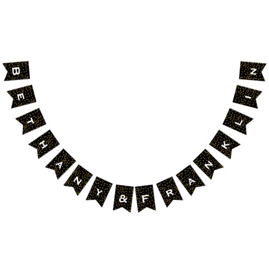 Schwarz und Weiß Random Gold Dot Patten Hochzeit Wimpelkette (Alle)