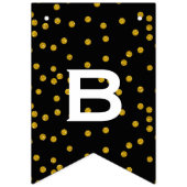 Schwarz und Weiß Random Gold Dot Patten Hochzeit Wimpelkette (Erste Fahne)