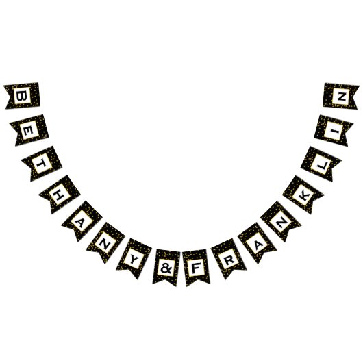 Schwarz und Weiß Random Gold Dot Patten Hochzeit Wimpelkette (Alle)