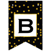 Schwarz und Weiß Random Gold Dot Patten Hochzeit Wimpelkette (Erste Fahne)