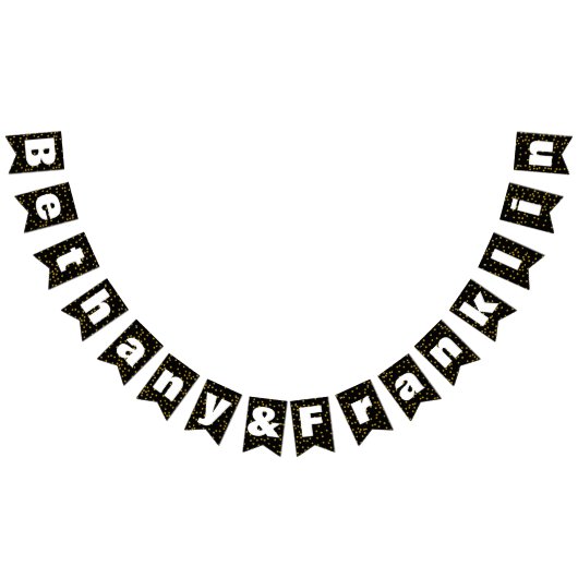 Schwarz und Weiß Random Gold Dot Patten Hochzeit Wimpelkette (Alle)