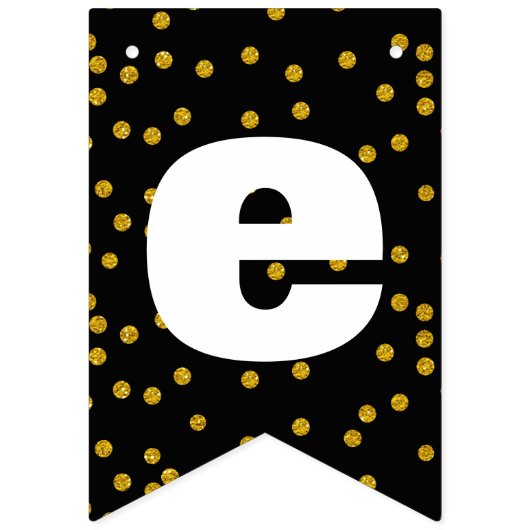 Schwarz und Weiß Random Gold Dot Patten Hochzeit Wimpelkette (Zweite Fahne)