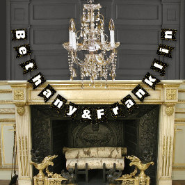 Schwarz und Weiß Random Gold Dot Patten Hochzeit Wimpelkette