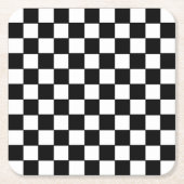 Schwarz und Weiß Rechteckiger Pappuntersetzer (Vorderseite)