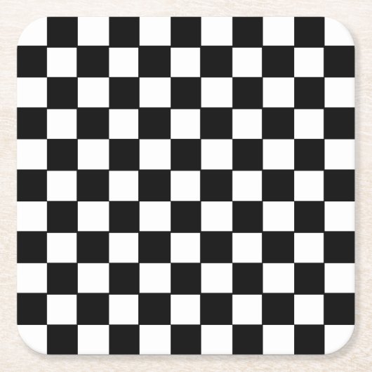 Schwarz und Weiß Rechteckiger Pappuntersetzer (Vorderseite)