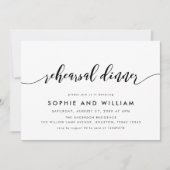 Schwarz und Weiß Relax Script Probe Dinner Einladung (Vorderseite)