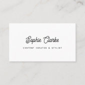 Schwarz und Weiß | Retro-Skript mit QR-Code Visitenkarte (Vorderseite)