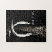 Schwarz und Weiß Rettete den Elefanten Puzzle (Horizontal)