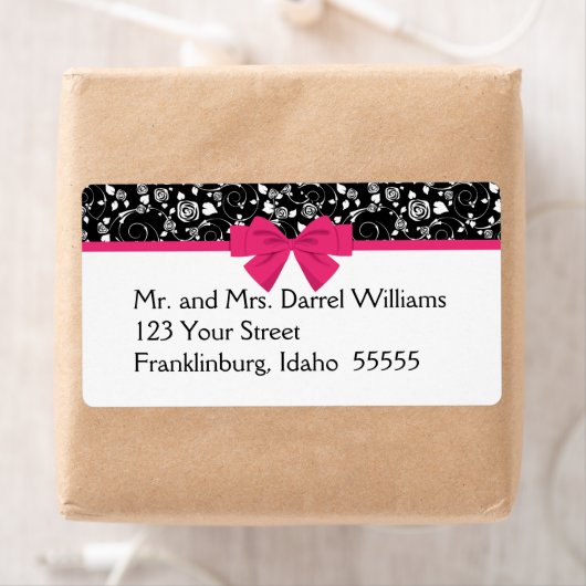 Schwarz und Weiß Rosen Rosa rosa Bow (Insitu)