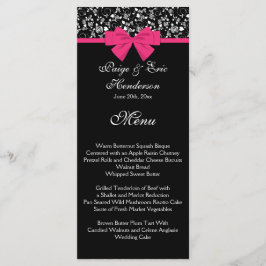 Schwarz und Weiß Rosen Rosa rosa Bow Menükarte