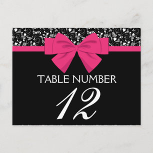 Schwarz und Weiß Rosen Rosa rosa Bow Postkarte