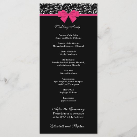 Schwarz und Weiß Rosen Rosa rosa Bow Programm (Rückseite)