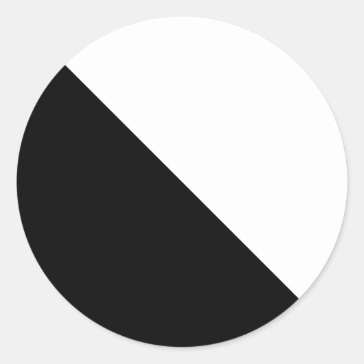 Schwarz und Weiß Runder Aufkleber (Vorderseite)