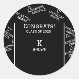 Schwarz und Weiß Runder Aufkleber