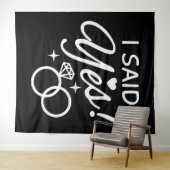 Schwarz und Weiß, sagte ich Ja, Engagement Partei Wandteppich (Beispiel (Horizontal))