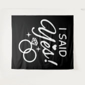 Schwarz und Weiß, sagte ich Ja, Engagement Partei Wandteppich (Vorderseite (Horizontal))