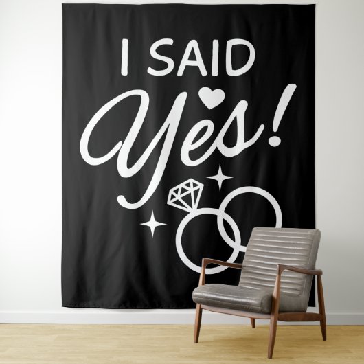 Schwarz und Weiß, sagte ich Ja, Engagement Partei Wandteppich (Beispiel)