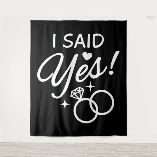 Schwarz und Weiß, sagte ich Ja, Engagement Partei Wandteppich (Vorderseite)