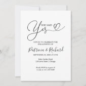 Schwarz und Weiß sagte sie Ja-Engagement-Partei Ankündigung (Vorderseite)