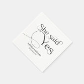 Schwarz und Weiß sagte sie Ja-Engagement-Partei Serviette (Ecke)