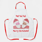 Schwarz und Weiß Santas Frohe Weihnachtsfeiertage  Schürze (Vorderseite)
