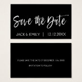 Schwarz und Weiß Save the Date (Vorne & Hinten)