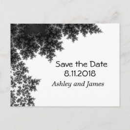 Schwarz und Weiß Save the Date Ankündigungspostkarte