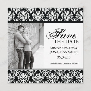 SCHWARZ UND WEISS SAVE THE DATE FOTOKARTEN