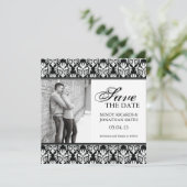 SCHWARZ UND WEISS SAVE THE DATE FOTOKARTEN (Stehend Vorderseite)
