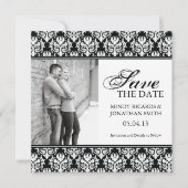 SCHWARZ UND WEISS SAVE THE DATE FOTOKARTEN (Vorderseite)