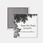 Schwarz und Weiß Save the Date Magnet (Vorderseite/Rückseite)