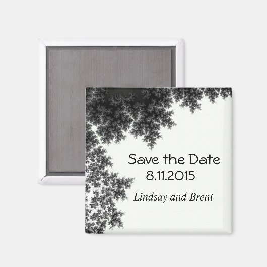 Schwarz und Weiß Save the Date Magnet (Vorderseite/Rückseite)