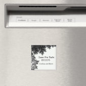 Schwarz und Weiß Save the Date Magnet (In Situ (Geschirrspüler))
