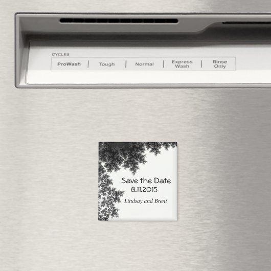 Schwarz und Weiß Save the Date Magnet (In Situ (Geschirrspüler))