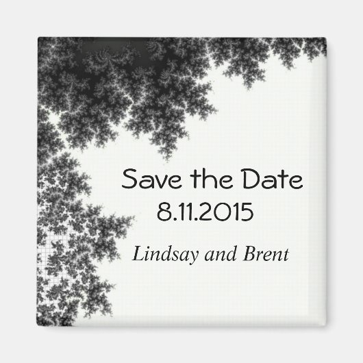 Schwarz und Weiß Save the Date Magnet (Vorne)