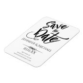 Schwarz und Weiß Save the Date Magnet (Linke Seite)