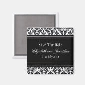 Schwarz und Weiß Save the Date Magnet (Vorderseite/Rückseite)